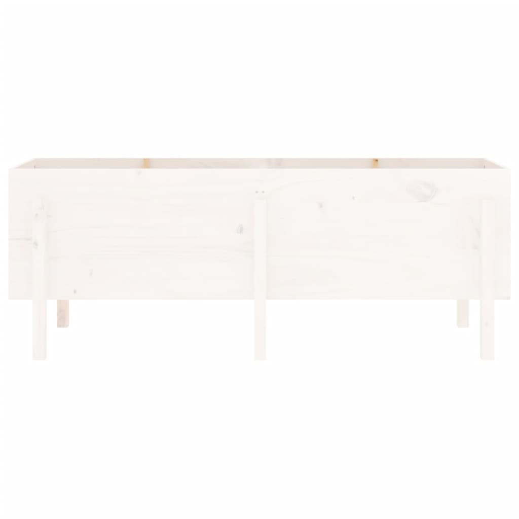 VidaXL Plantenbak verhoogd 160x50x57 cm massief grenenhout wit