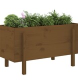 vidaXL Plantenbak verhoogd 101x50x57 cm massief grenenhout honingbruin