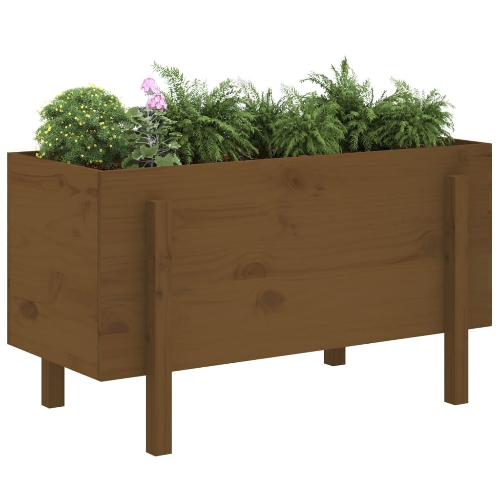 VidaXL Plantenbak verhoogd 101x50x57 cm massief grenenhout honingbruin