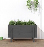 vidaXL Plantenbak verhoogd 101x50x57 cm massief grenenhout grijs