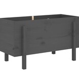 VidaXL Plantenbak verhoogd 101x50x57 cm massief grenenhout grijs