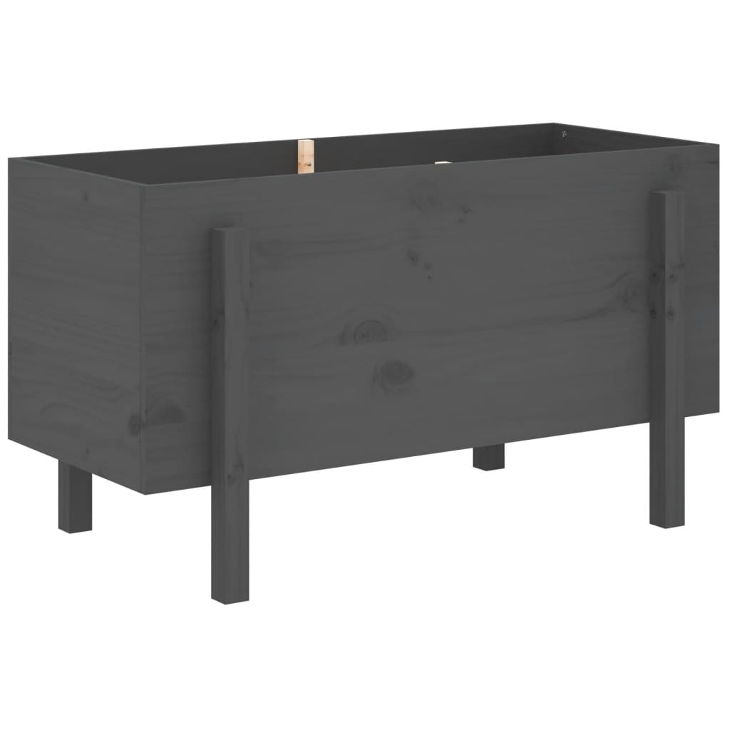 VidaXL Plantenbak verhoogd 101x50x57 cm massief grenenhout grijs