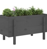 vidaXL Plantenbak verhoogd 101x50x57 cm massief grenenhout grijs