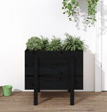 VidaXL Plantenbak 62x50x57 cm massief grenenhout zwart