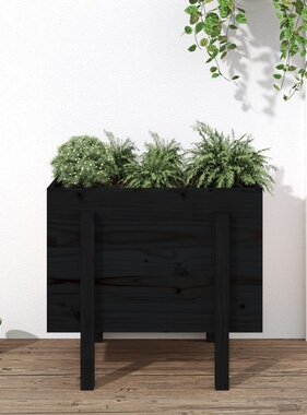 VidaXL Plantenbak 62x50x57 cm massief grenenhout zwart