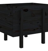 VidaXL Plantenbak 62x50x57 cm massief grenenhout zwart