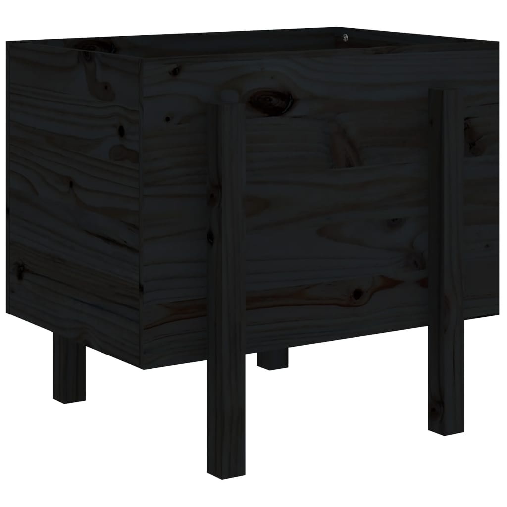 VidaXL Plantenbak 62x50x57 cm massief grenenhout zwart