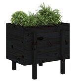 VidaXL Plantenbak 62x50x57 cm massief grenenhout zwart
