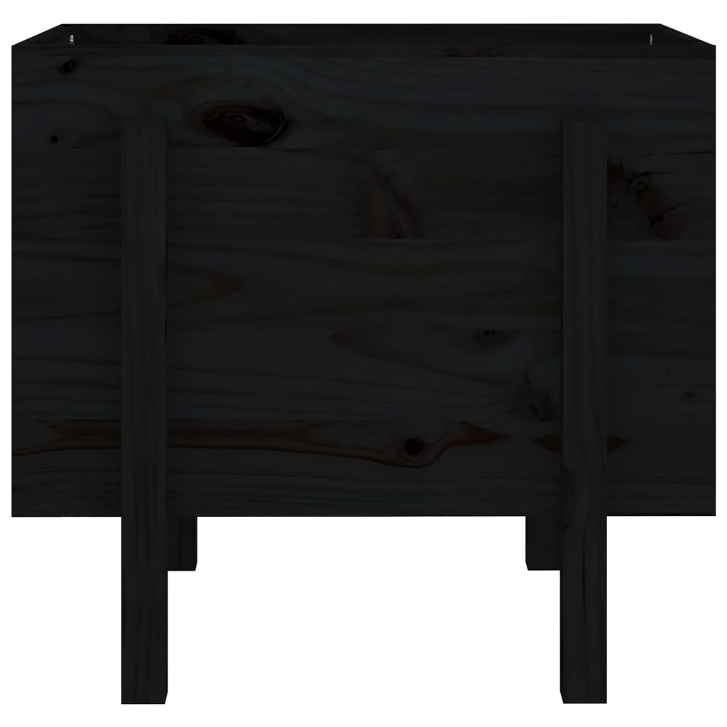 VidaXL Plantenbak 62x50x57 cm massief grenenhout zwart