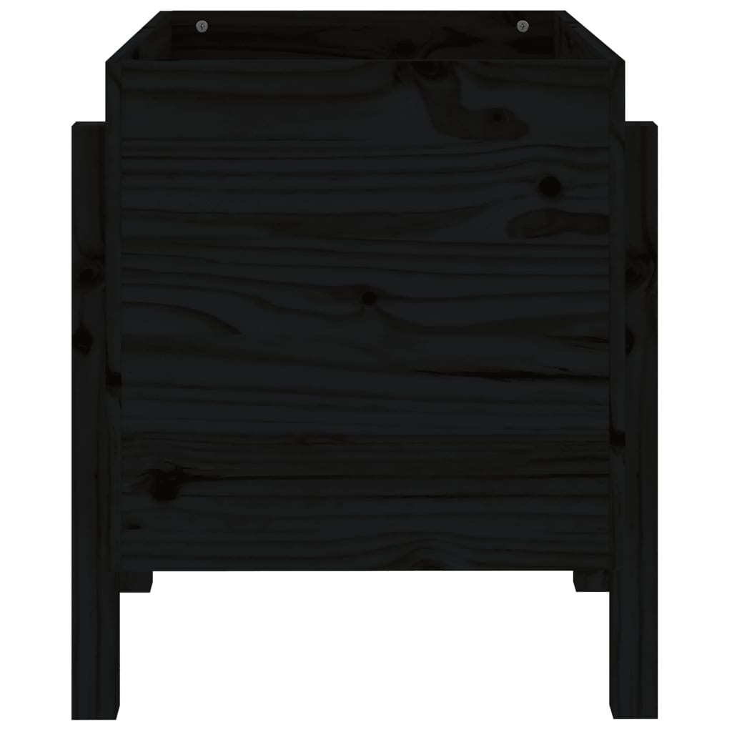 VidaXL Plantenbak 62x50x57 cm massief grenenhout zwart