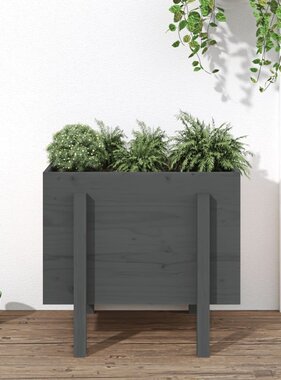 VidaXL Plantenbak 62x50x57 cm massief grenenhout grijs