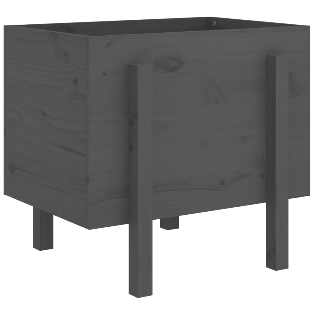 VidaXL Plantenbak 62x50x57 cm massief grenenhout grijs