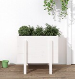 VidaXL Plantenbak 62x50x57 cm massief grenenhout wit