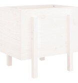 VidaXL Plantenbak 62x50x57 cm massief grenenhout wit
