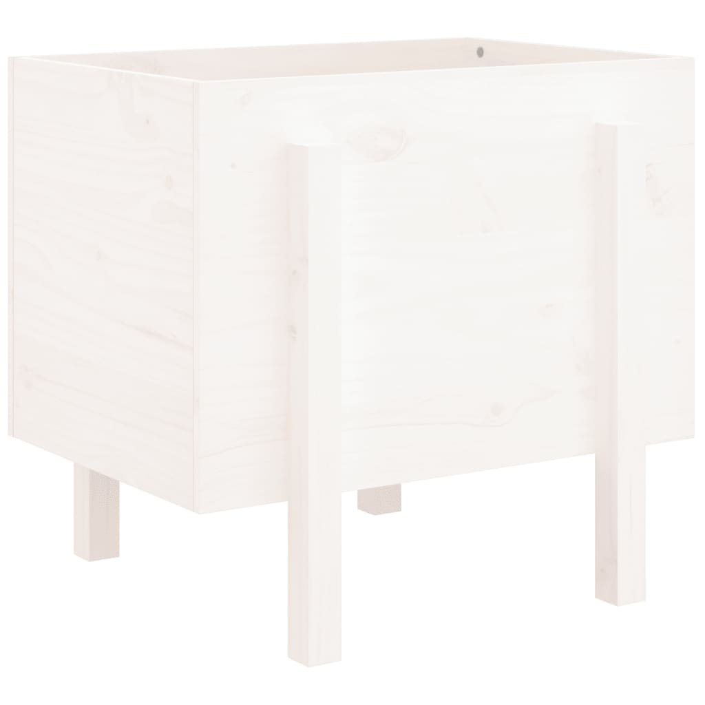 VidaXL Plantenbak 62x50x57 cm massief grenenhout wit