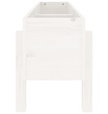 VidaXL Plantenbak verhoogd 121x30x38 cm massief grenenhout wit