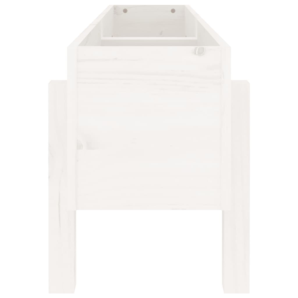 VidaXL Plantenbak verhoogd 121x30x38 cm massief grenenhout wit