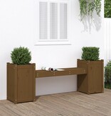 VidaXL Bankje met plantenbakken 180x36x63 cm grenenhout honingbruin