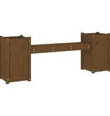 VidaXL Bankje met plantenbakken 180x36x63 cm grenenhout honingbruin