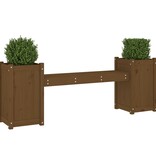 VidaXL Bankje met plantenbakken 180x36x63 cm grenenhout honingbruin