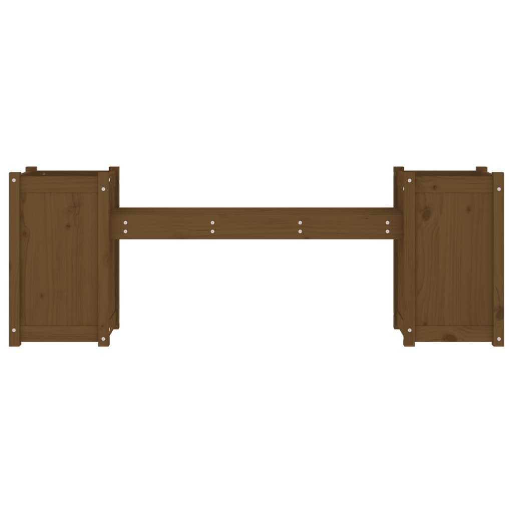 VidaXL Bankje met plantenbakken 180x36x63 cm grenenhout honingbruin