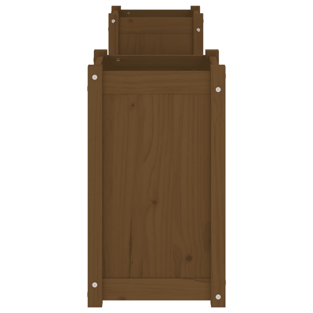 VidaXL Bankje met plantenbakken 180x36x63 cm grenenhout honingbruin