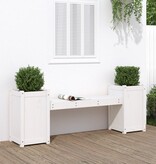 VidaXL Bankje met plantenbakken 180x36x63 cm grenenhout wit