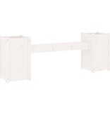 VidaXL Bankje met plantenbakken 180x36x63 cm grenenhout wit