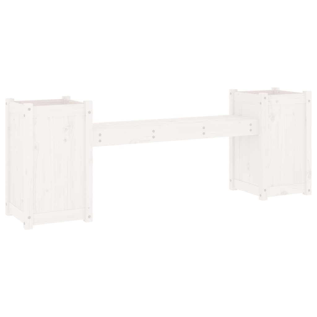 VidaXL Bankje met plantenbakken 180x36x63 cm grenenhout wit