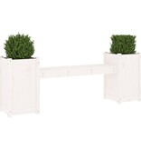 VidaXL Bankje met plantenbakken 180x36x63 cm grenenhout wit