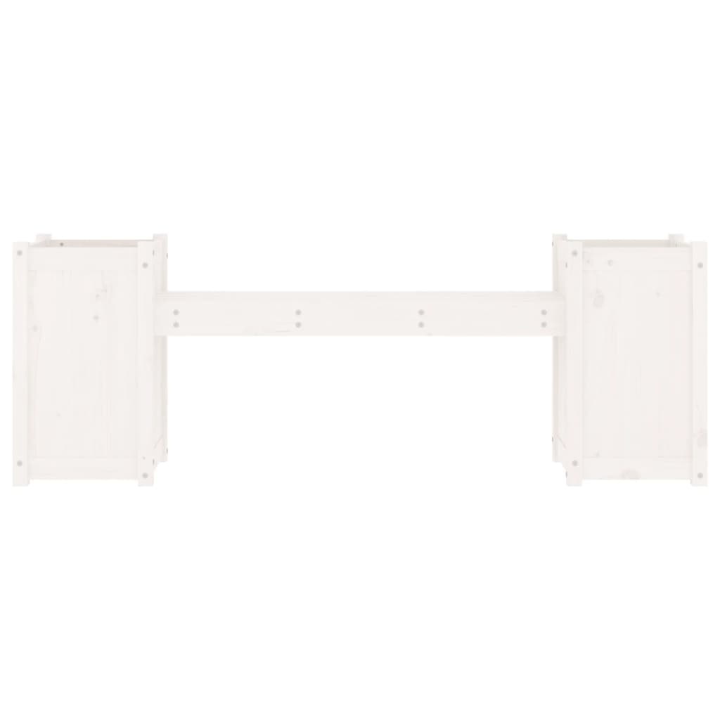 VidaXL Bankje met plantenbakken 180x36x63 cm grenenhout wit
