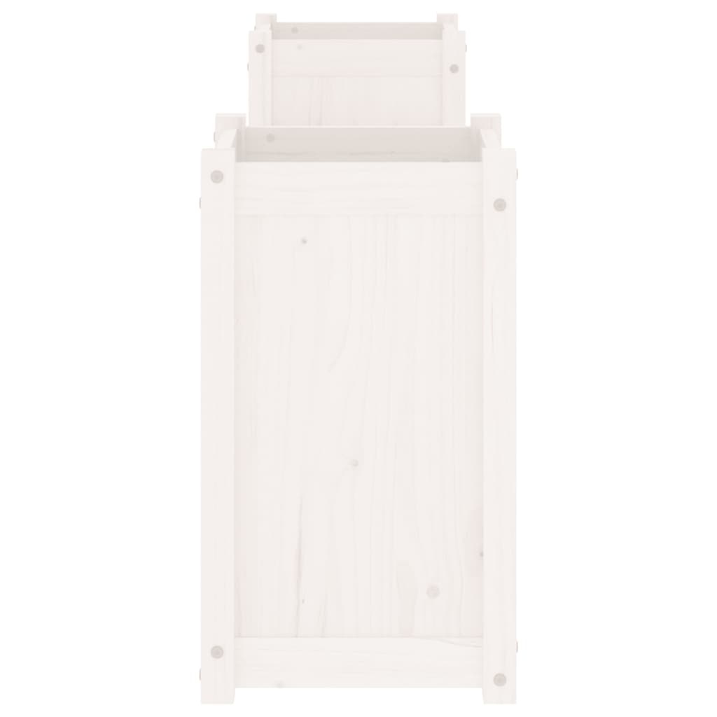 VidaXL Bankje met plantenbakken 180x36x63 cm grenenhout wit