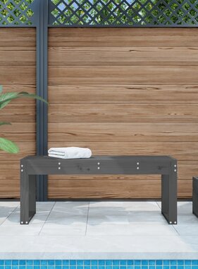Tuinbank 110x38x45 cm massief grenenhout grijs