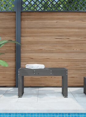 Tuinbank 80x38x45 cm massief grenenhout grijs