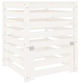 VidaXL Compostbak 63,5x63,5x77,5 cm massief grenenhout wit