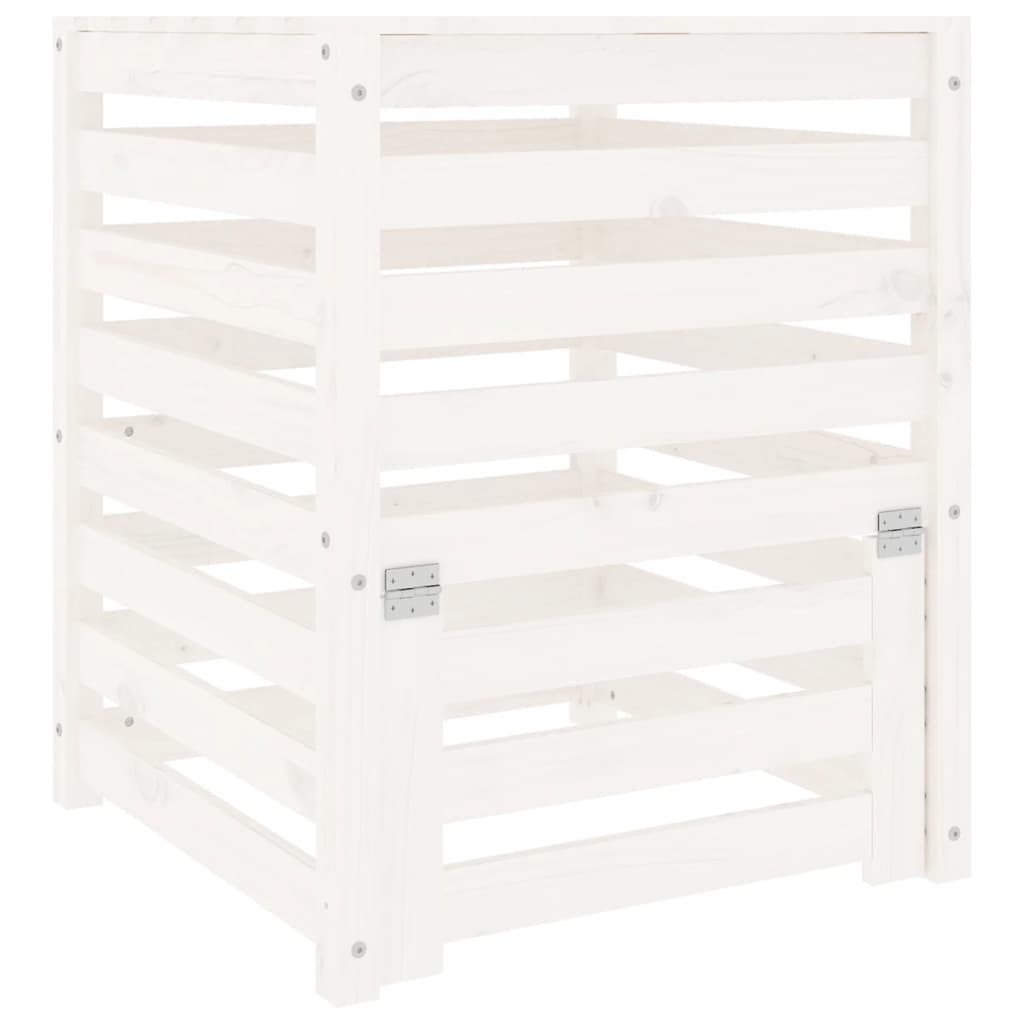 VidaXL Compostbak 63,5x63,5x77,5 cm massief grenenhout wit