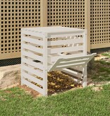 VidaXL Compostbak 63,5x63,5x77,5 cm massief grenenhout wit