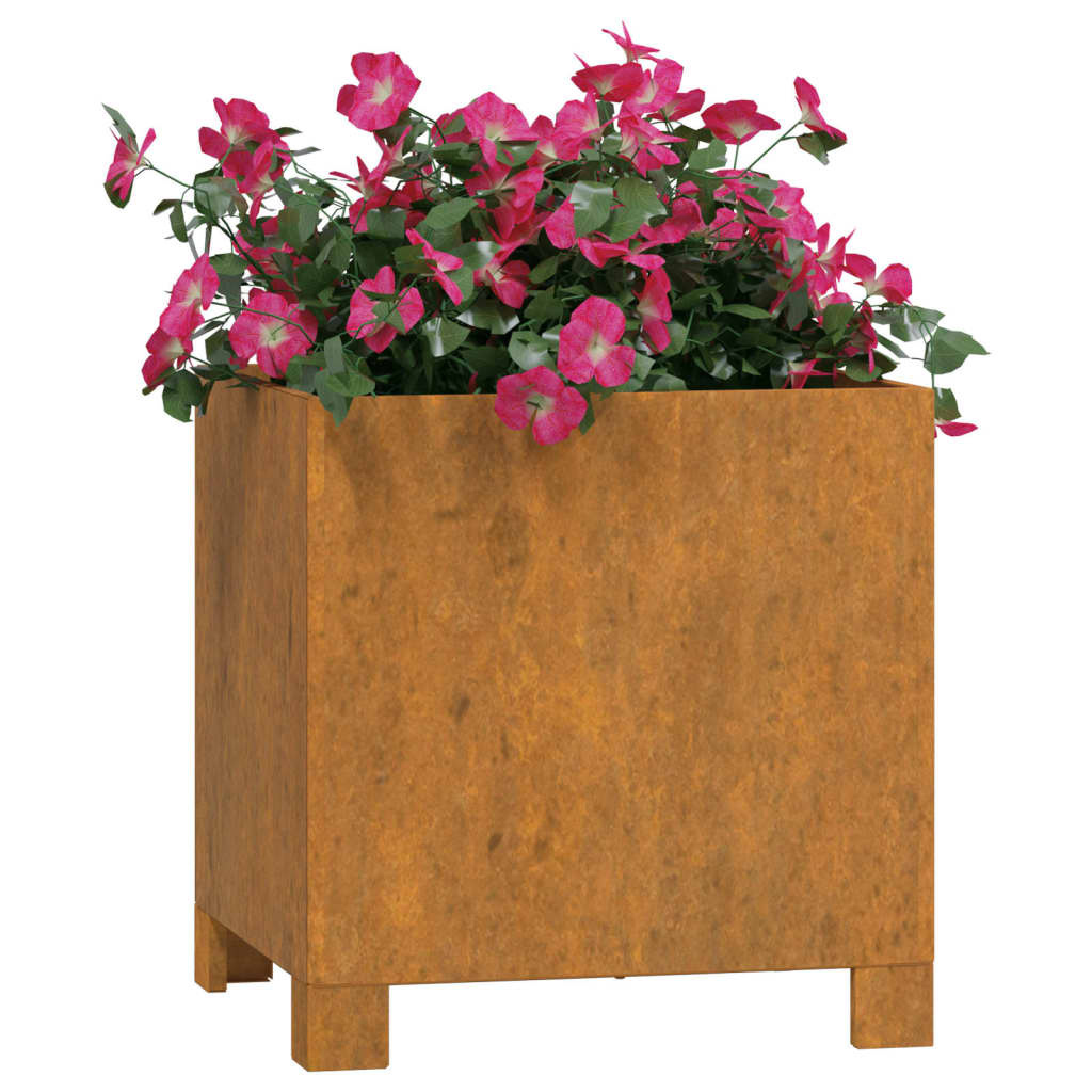 vidaXL Plantenbakken met poten 2 st roestig 32x30x33 cm cortenstaal