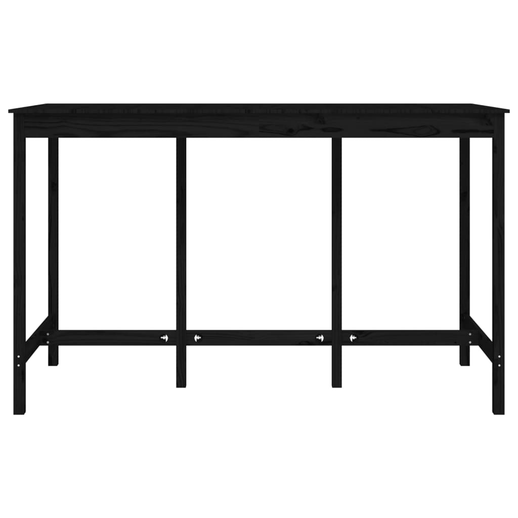 VidaXL Bartafel 180x80x110 cm massief grenenhout zwart