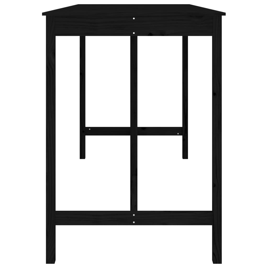 VidaXL Bartafel 180x80x110 cm massief grenenhout zwart