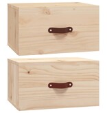 vidaXL Nachtkastjes 2 st wandgemonteerd 40x29,5x22 cm