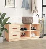 VidaXL Schoenenbank 100x34x45 cm massief grenenhout