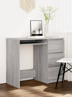 vidaXL Bureau 90x45x76 cm bewerkt hout grijs sonoma eikenkleurig