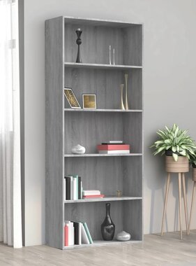 vidaXL Boekenkast 80x30x189 cm bewerkt hout grijs sonoma eikenkleurig