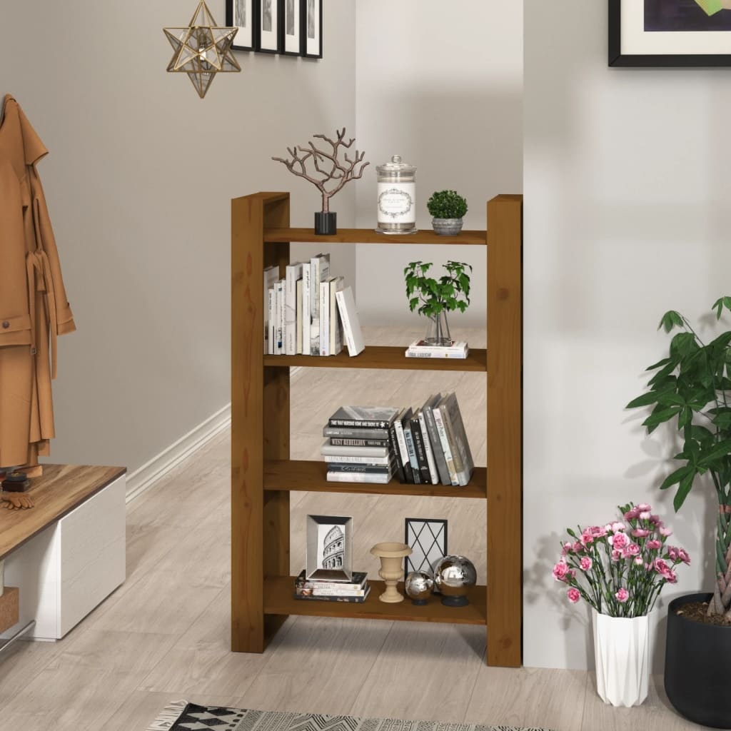 VidaXL Boekenkast/kamerscherm 80x35x125 cm massief hout honingbruin