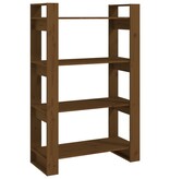 vidaXL Boekenkast/kamerscherm 80x35x125 cm massief hout honingbruin