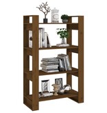 vidaXL Boekenkast/kamerscherm 80x35x125 cm massief hout honingbruin