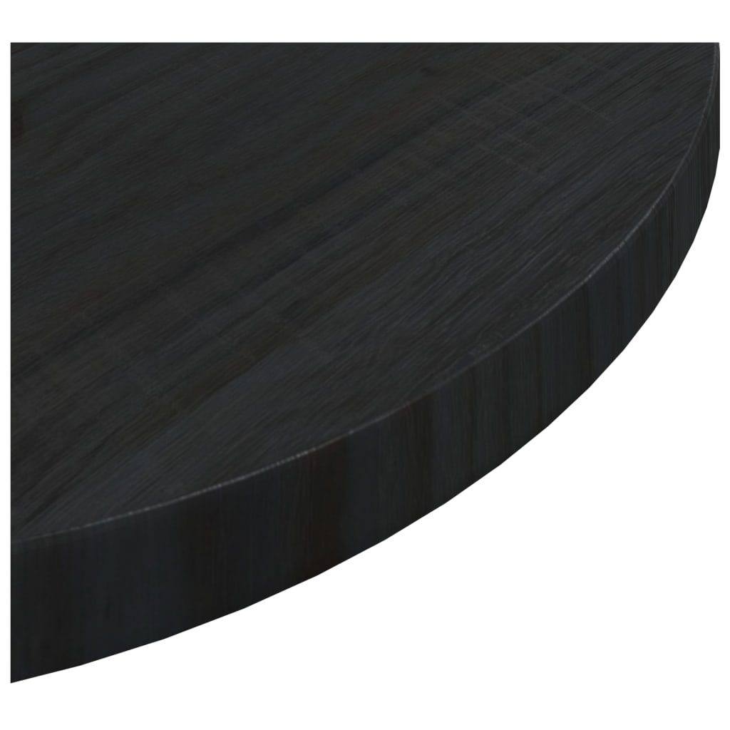 vidaXL Tafelblad Ø50x2,5 cm massief grenenhout zwart