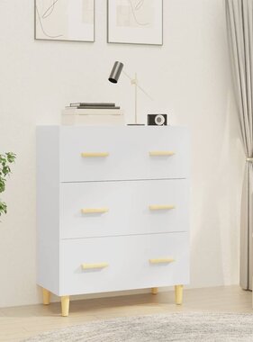VidaXL Dressoir 70x34x90 cm bewerkt hout wit