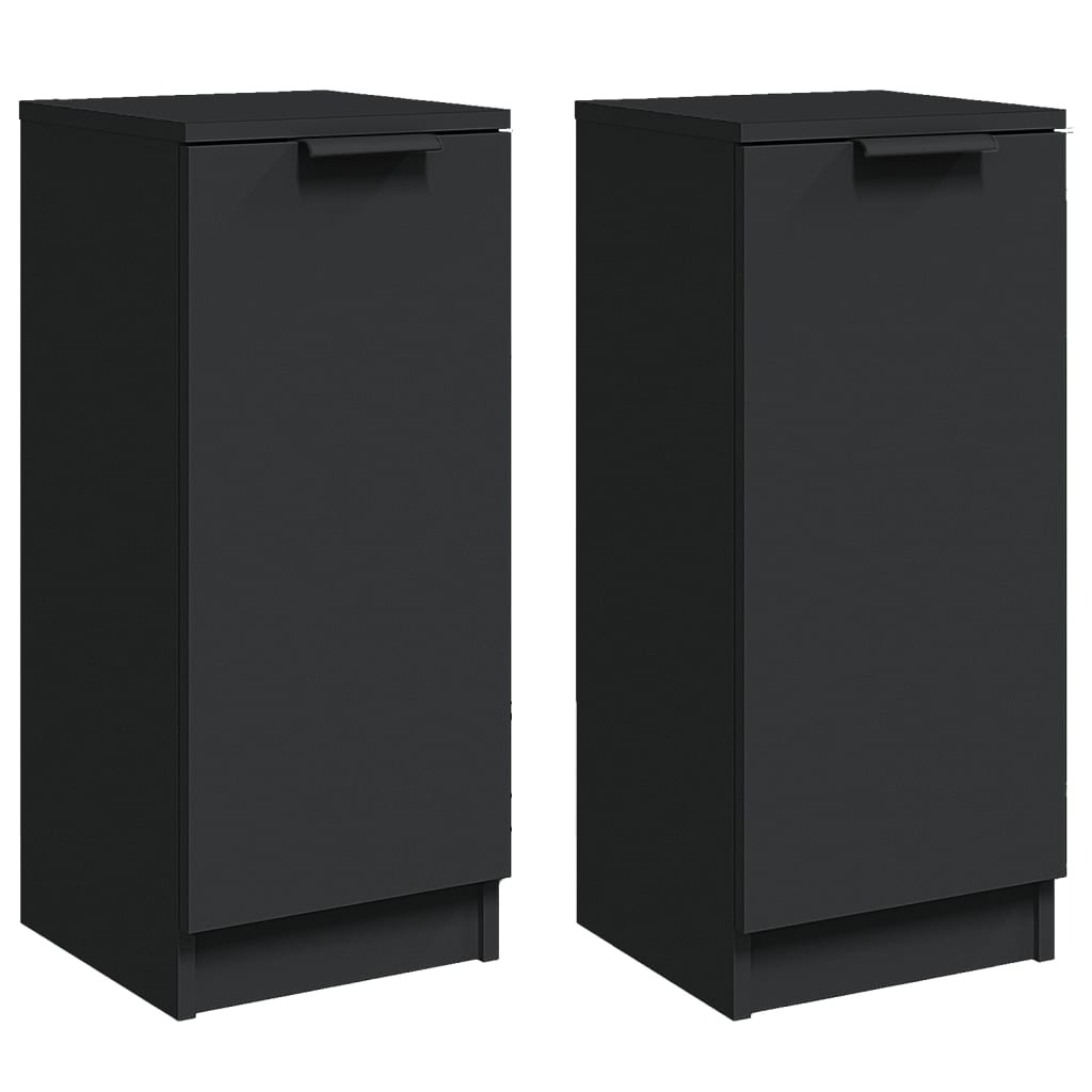 VidaXL Dressoirs 2 st 30x30x70 cm bewerkt hout zwart
